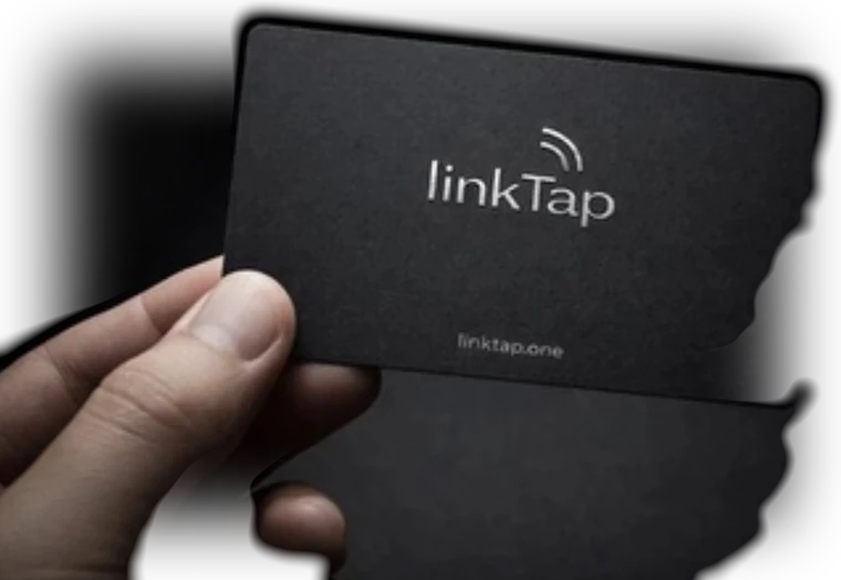linkTap tapCard premium matte black NFC business card